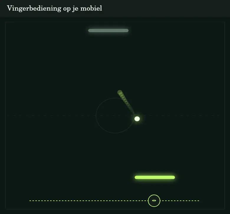 Veeg onder het batje: de markering toont een handige plek voor je vinger.
